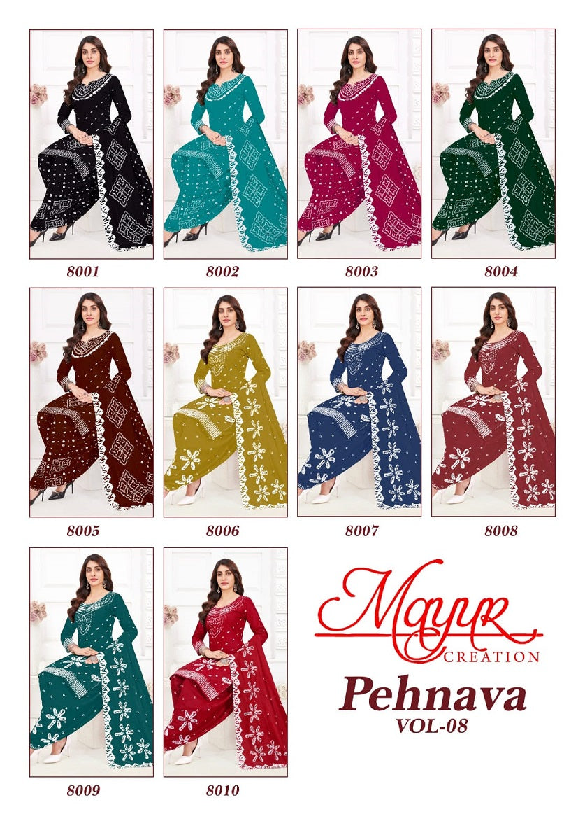 Pehnava Vol 8 Mayur Creation Cotton Dress Material Exporter India