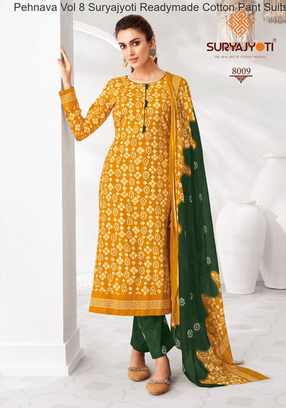 Pehnava Vol 8 Suryajyoti Cambric Readymade Cotton Pant Suits Wholesaler