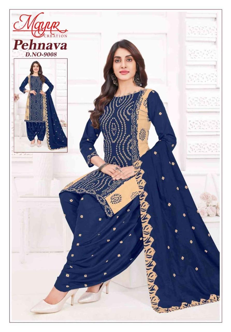 Pehnava Vol 9 Mayur Creation Cotton Dress Material Wholesaler Ahmedabad