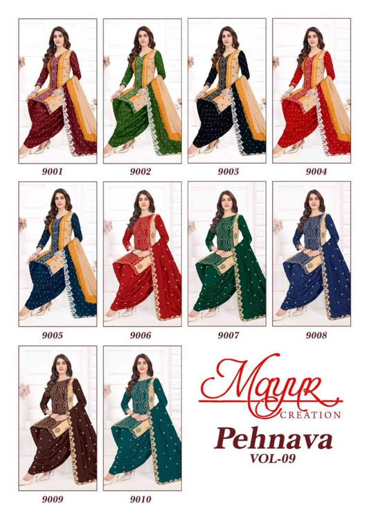 Pehnava Vol 9 Mayur Creation Cotton Dress Material Wholesaler Ahmedabad