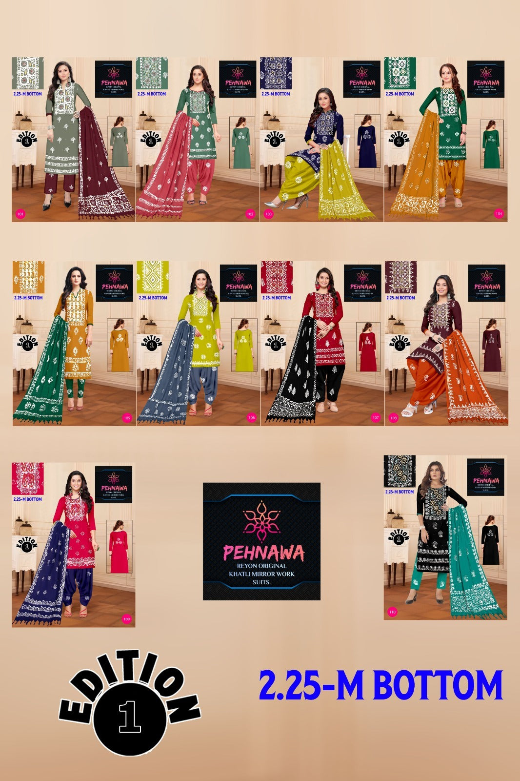 Pehnawa Jj Rayon Salwar Suits Manufacturer India