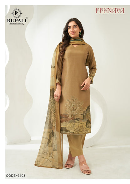 Pehnawa Rupali Pure Viscose Muslin Plazzo Style Suits Wholesale
