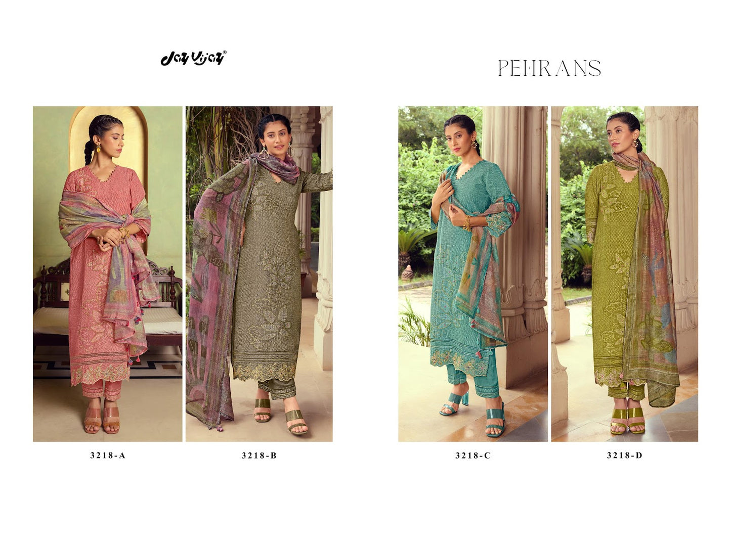 Pehrans 3218 Jay Vijay Muslin Pant Style Suits Supplier Ahmedabad