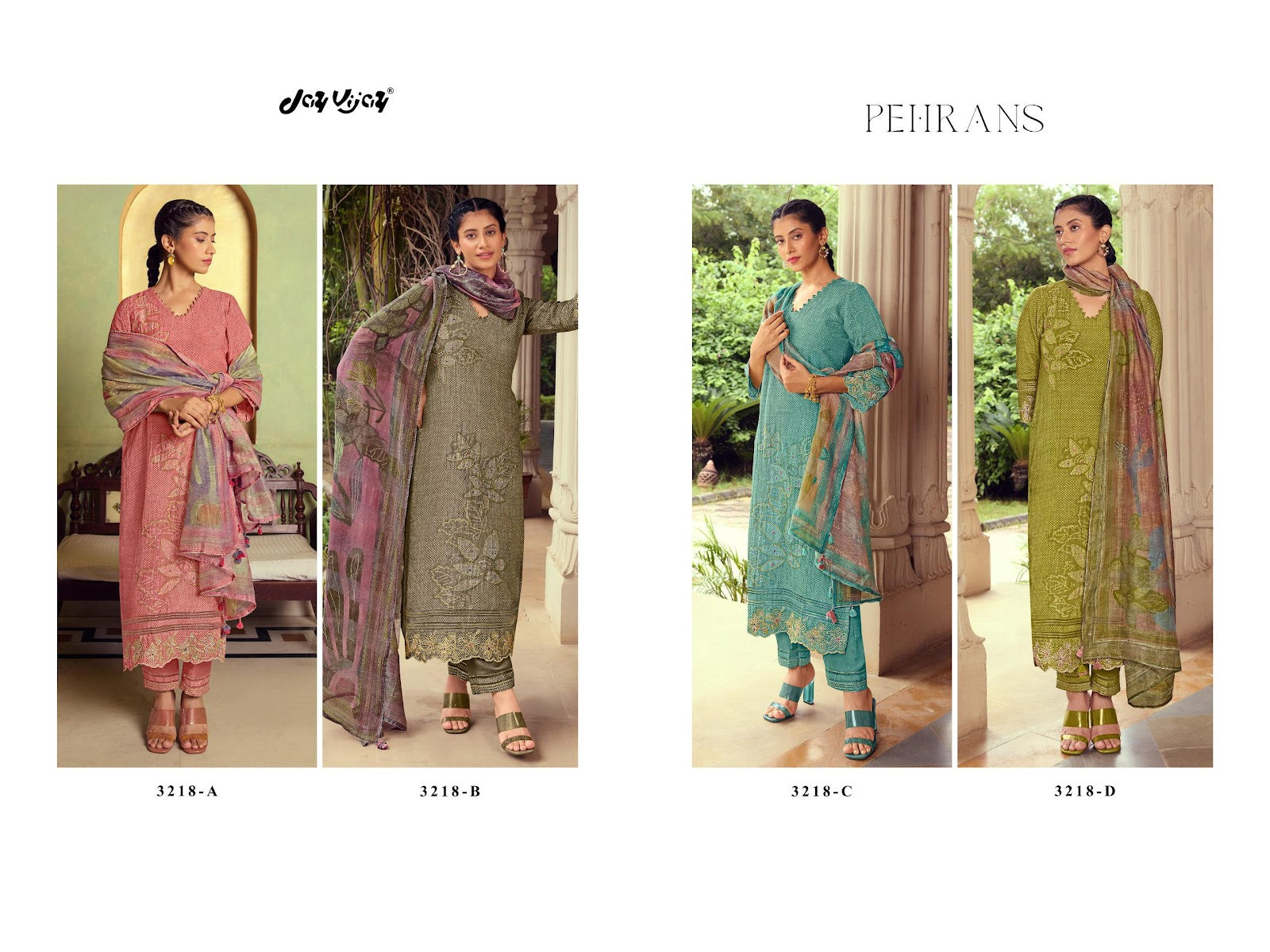 Pehrans 3218 Jay Vijay Muslin Pant Style Suits Supplier Ahmedabad