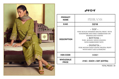 Pehrans 3218 Jay Vijay Muslin Pant Style Suits Supplier Ahmedabad