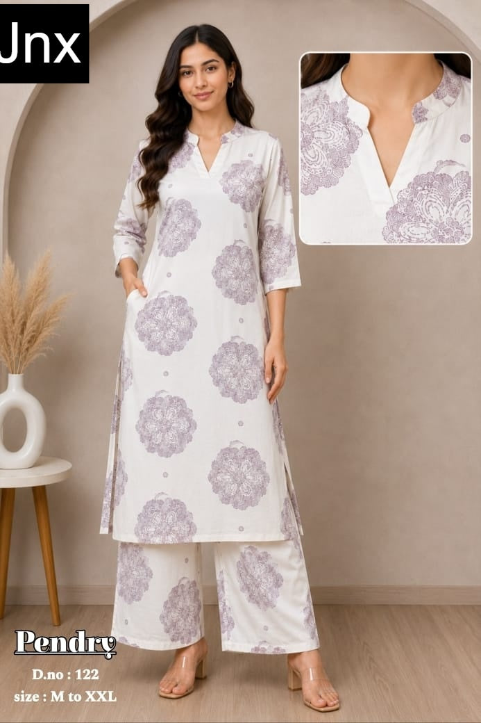 Pendry Jnx Rayon 22Kg Kurti Plazzo Set Wholesaler Ahmedabad
