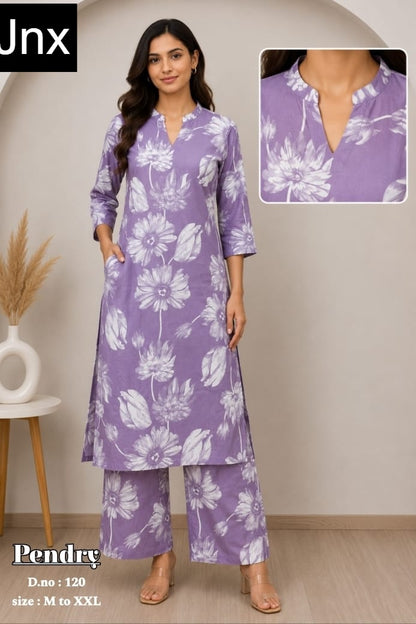 Pendry Jnx Rayon 22Kg Kurti Plazzo Set Wholesaler Ahmedabad