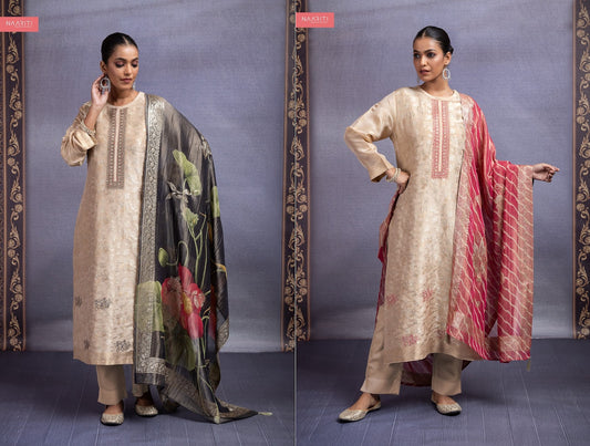 Peony Naariti Silk Jacquard Pant Style Suits Supplier Ahmedabad