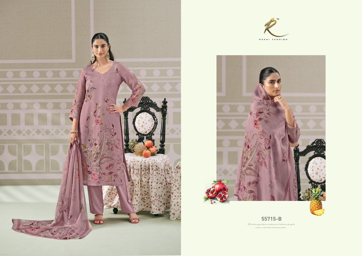Perfect Paisely 55715 Rakhi Fashion Organza Pant Style Suits Supplier