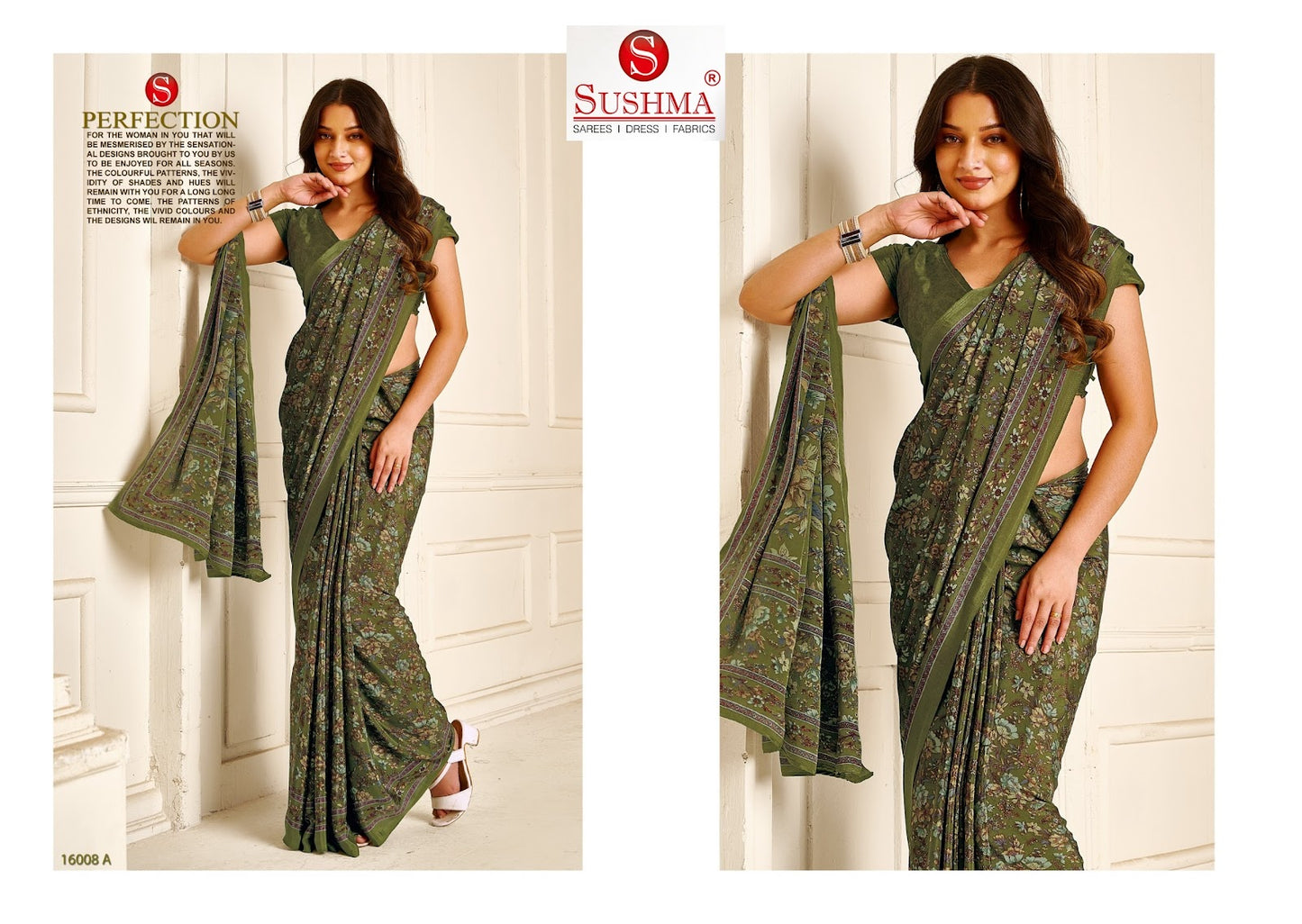 Perfect Prints 4 Sushma Crape Sarees Exporter