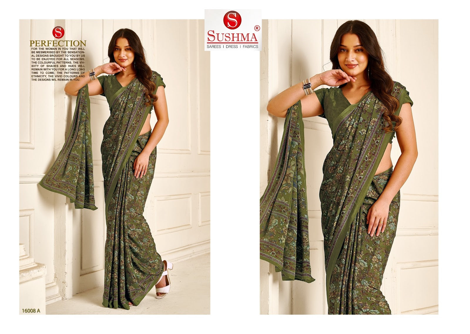 Perfect Prints 4 Sushma Crape Sarees Exporter
