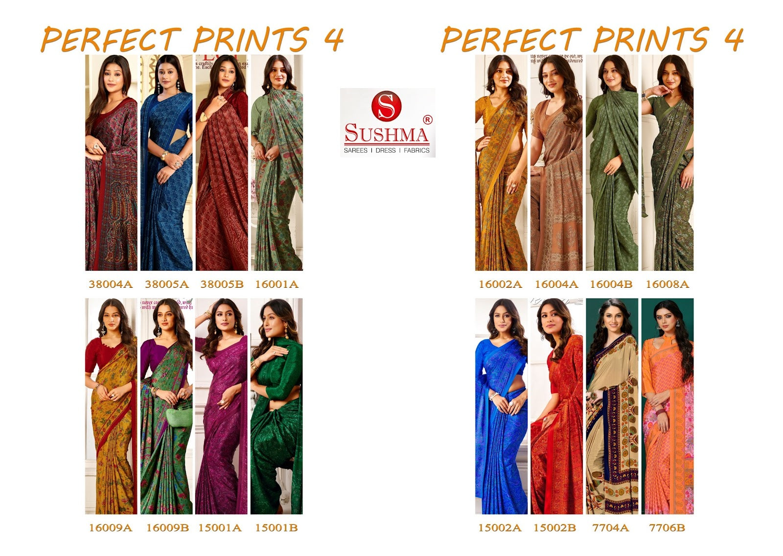 Perfect Prints 4 Sushma Crape Sarees Exporter