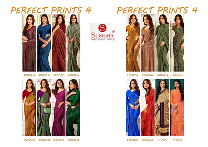 Perfect Prints 4 Sushma Crape Sarees Exporter