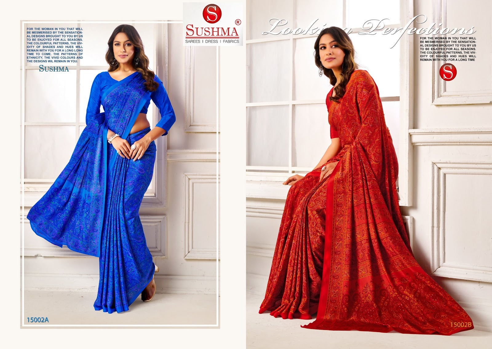 Perfect Prints 4 Sushma Crape Sarees Exporter
