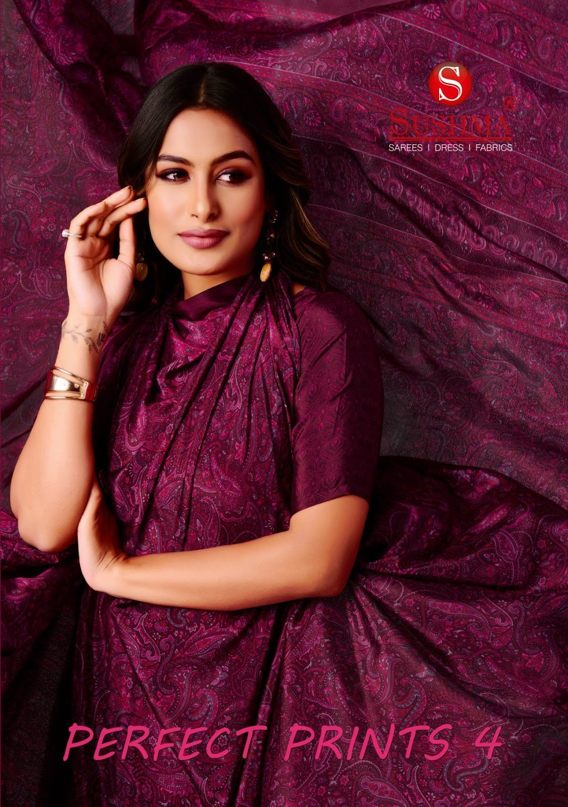 Perfect Prints 4 Sushma Crape Sarees Exporter