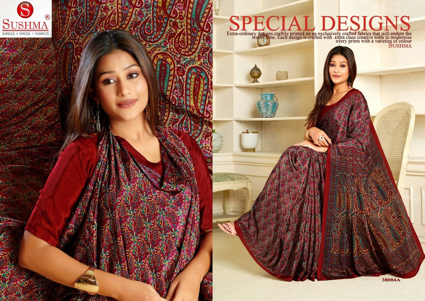 Perfect Prints 4 Sushma Crape Sarees Exporter