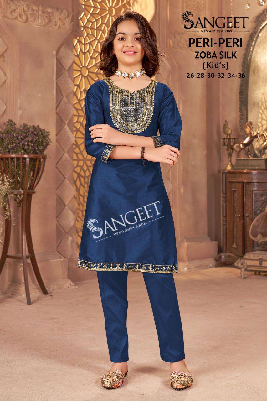 Peri Peri Sangeet Silk Girls Kurti Pant Manufacturer India