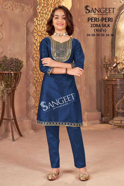 Peri Peri Sangeet Silk Girls Kurti Pant Manufacturer India