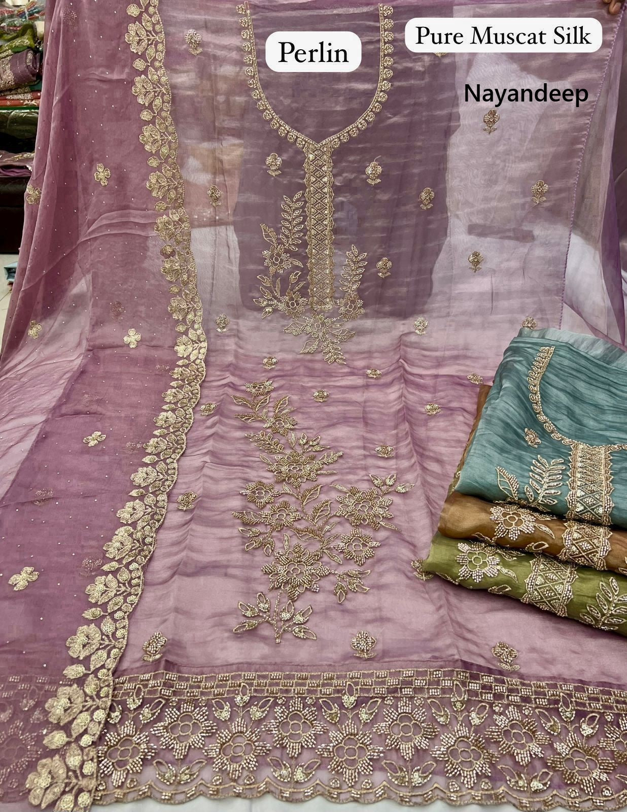 Perlin Nayandeep Silk Salwar Suits Supplier India