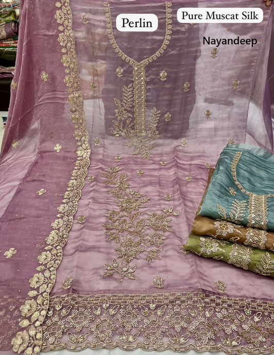 Perlin Nayandeep Silk Salwar Suits Supplier India