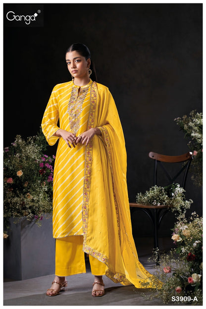 Perlina 3909 Ganga Bemberg Silk Plazzo Style Suits Wholesale Price