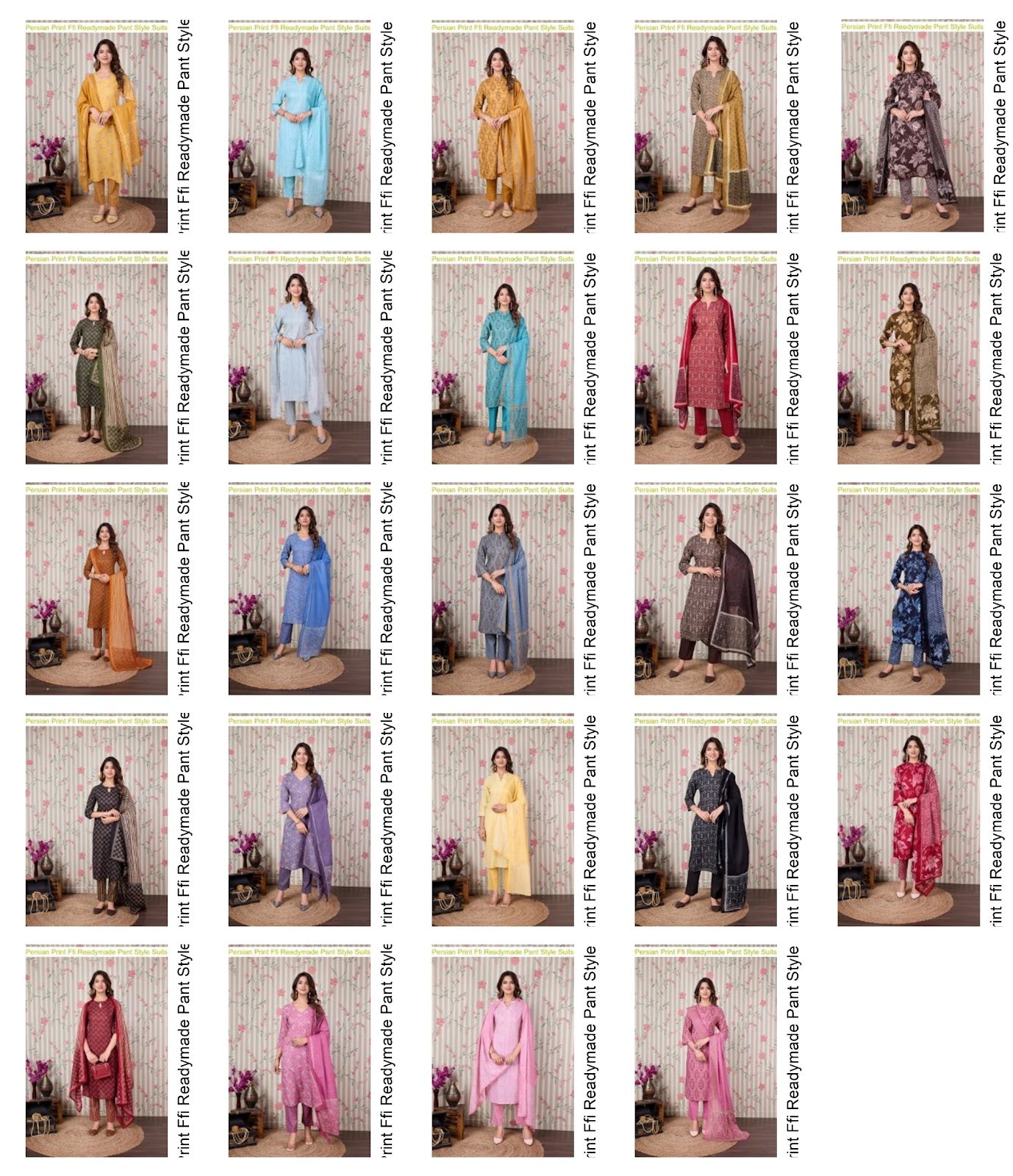 Persian Print Ffi Cotton Readymade Pant Style Suits Manufacturer Gujarat