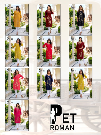 Pet 140526 Prmnt Roman Silk Kurtis Manufacturer Ahmedabad