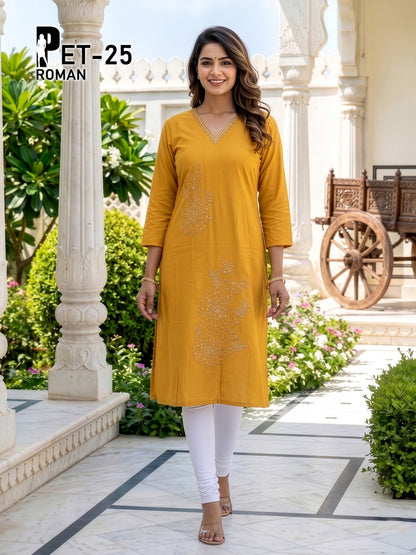 Pet 140526 Prmnt Roman Silk Kurtis Manufacturer Ahmedabad