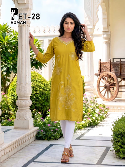 Pet 140526 Prmnt Roman Silk Kurtis Manufacturer Ahmedabad