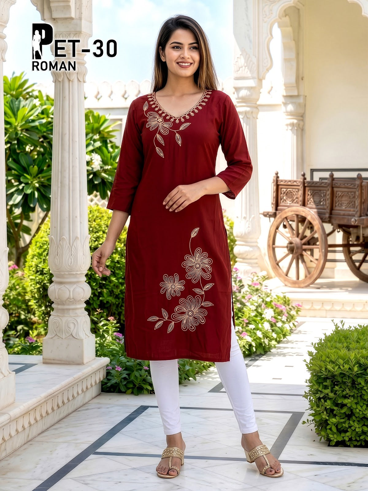 Pet 140526 Prmnt Roman Silk Kurtis Manufacturer Ahmedabad