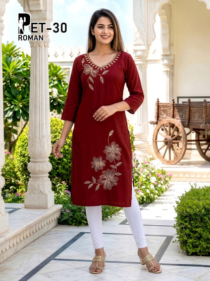 Pet 140526 Prmnt Roman Silk Kurtis Manufacturer Ahmedabad