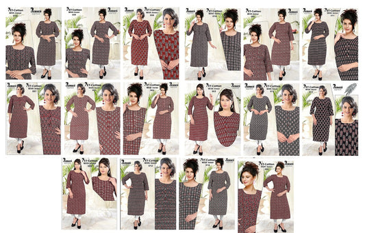 Pet Cotton Premnath Long Straight Kurti Exporter Ahmedabad