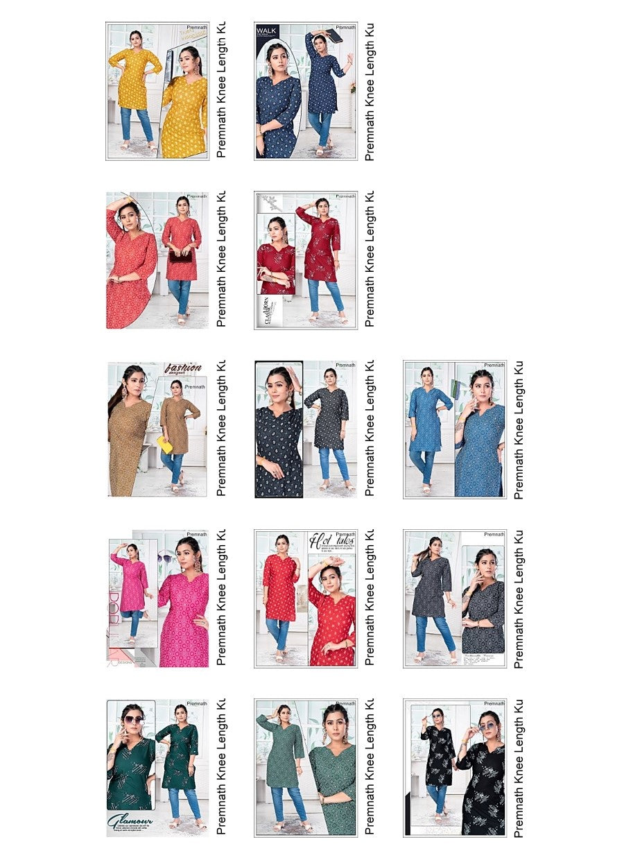 Pet Nx Premnath Rayon Knee Length Kurtis Supplier India