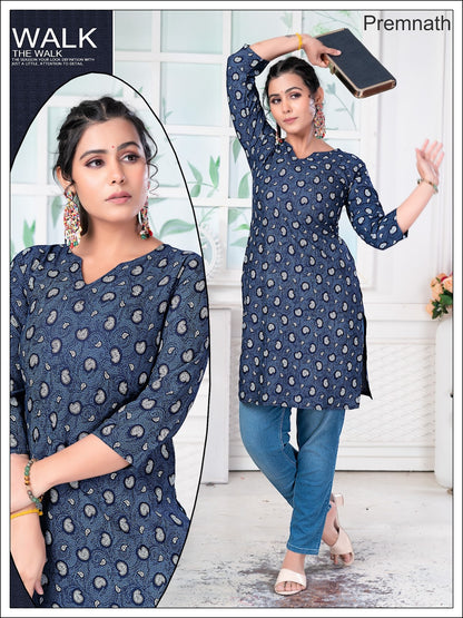 Pet Nx Premnath Rayon Knee Length Kurtis Supplier India