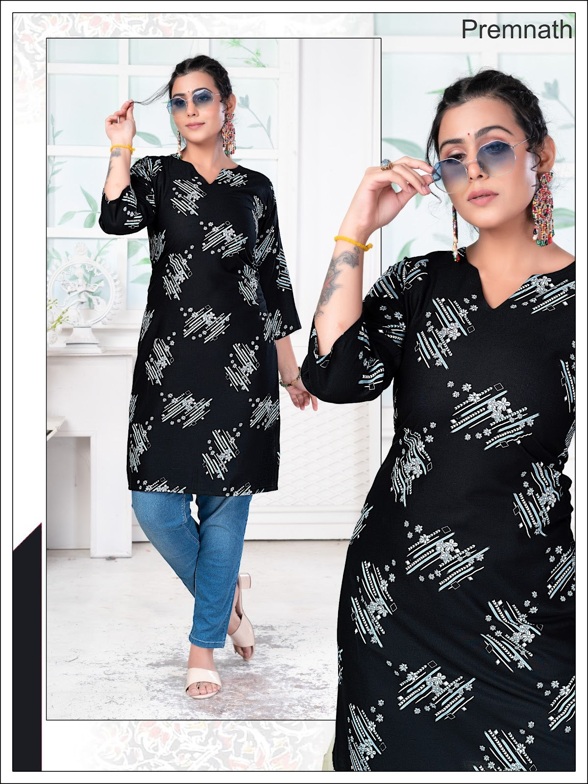 Pet Nx Premnath Rayon Knee Length Kurtis Supplier India
