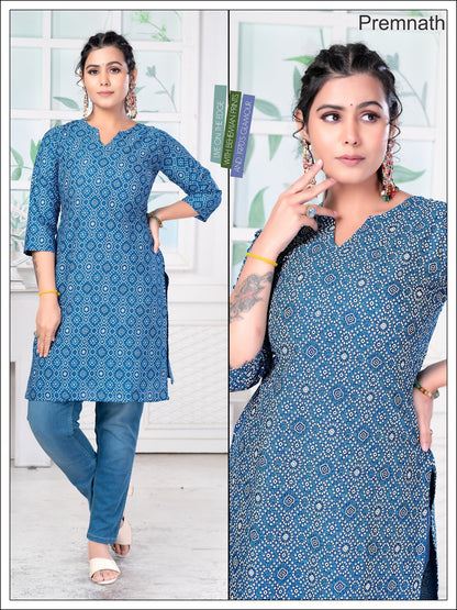 Pet Nx Premnath Rayon Knee Length Kurtis Supplier India