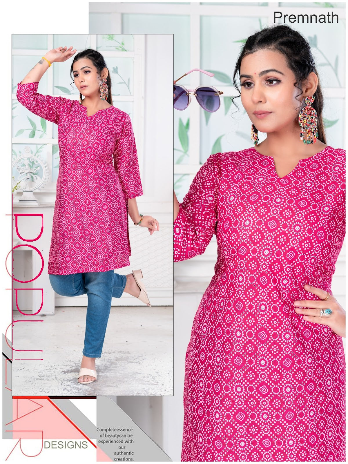 Pet Nx Premnath Rayon Knee Length Kurtis Supplier India