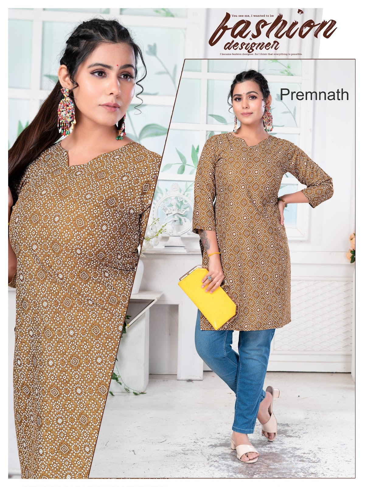Pet Nx Premnath Rayon Knee Length Kurtis Supplier India