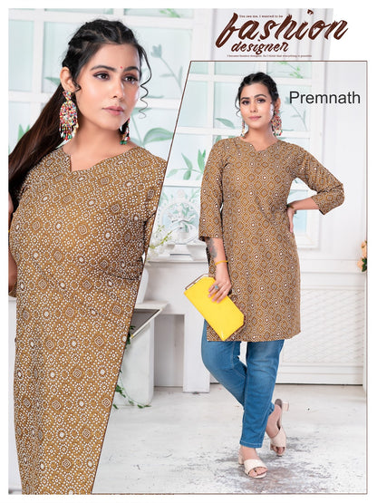 Pet Nx Premnath Rayon Knee Length Kurtis Supplier India