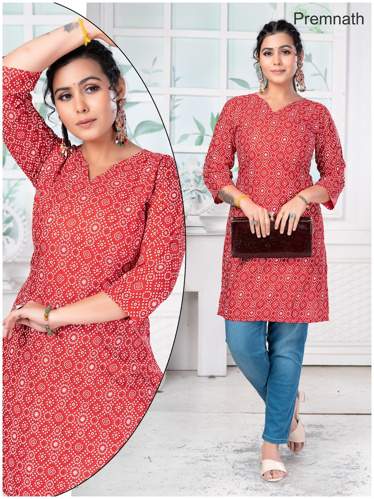 Pet Nx Premnath Rayon Knee Length Kurtis Supplier India