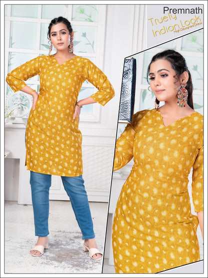 Pet Nx Premnath Rayon Knee Length Kurtis Supplier India