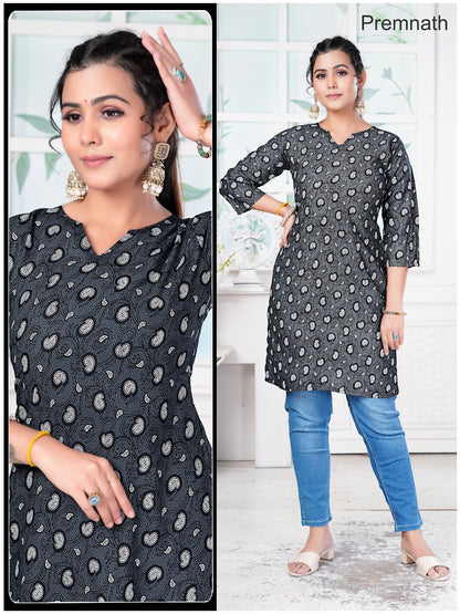 Pet Nx Premnath Rayon Knee Length Kurtis Supplier India