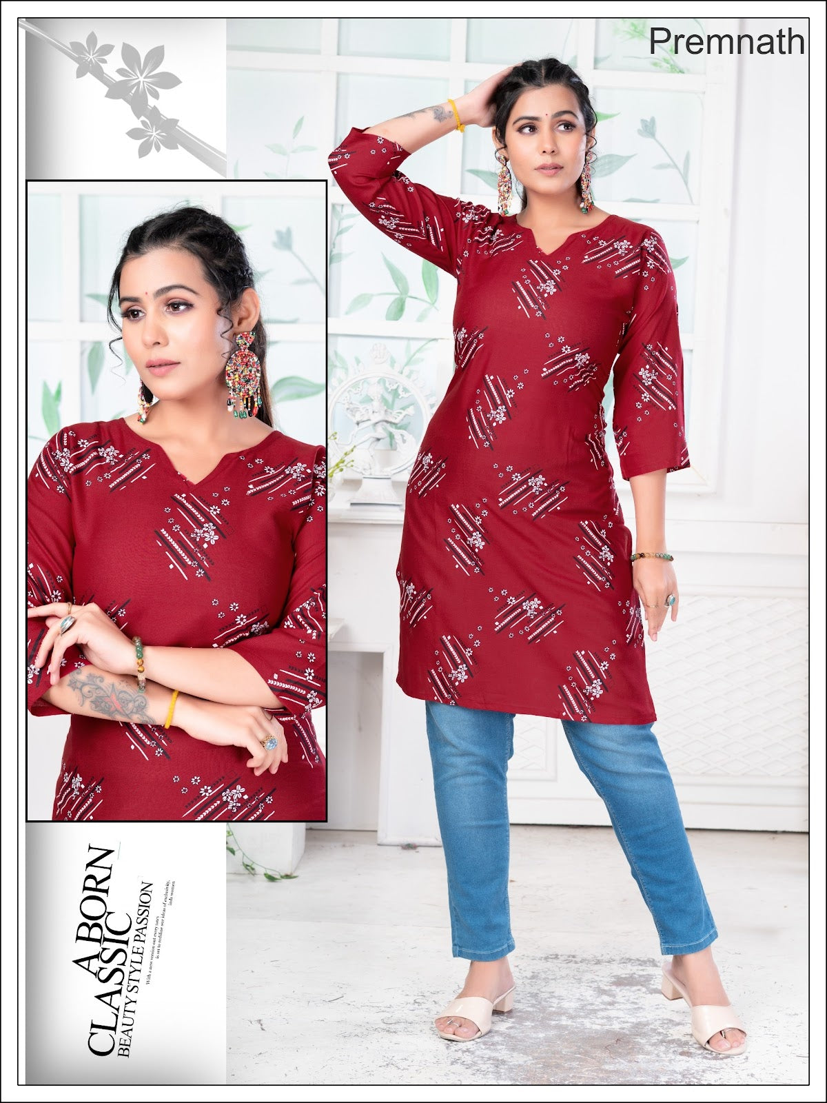 Pet Nx Premnath Rayon Knee Length Kurtis Supplier India