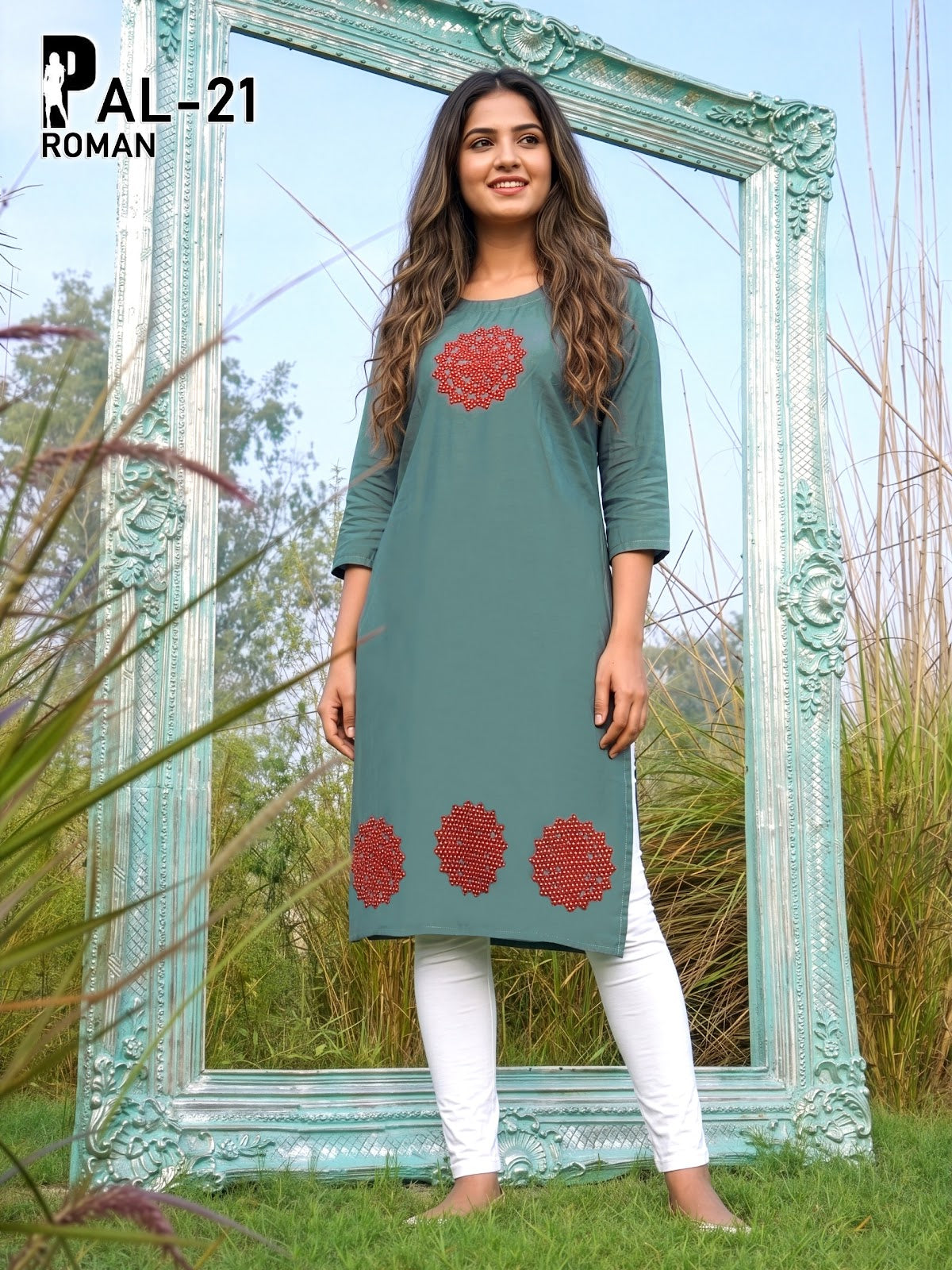 Pet Pal Prmnt Roman Silk Knee Length Kurtis Supplier Gujarat