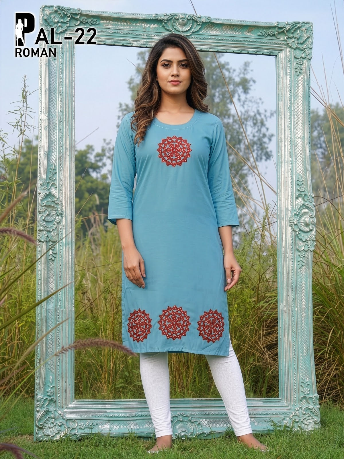Pet Pal Prmnt Roman Silk Knee Length Kurtis Supplier Gujarat