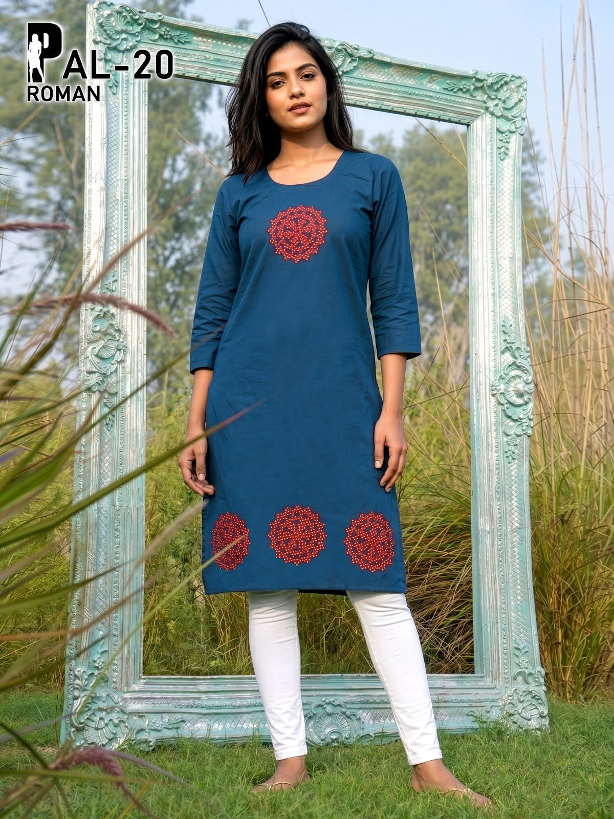 Pet Pal Prmnt Roman Silk Knee Length Kurtis Supplier Gujarat