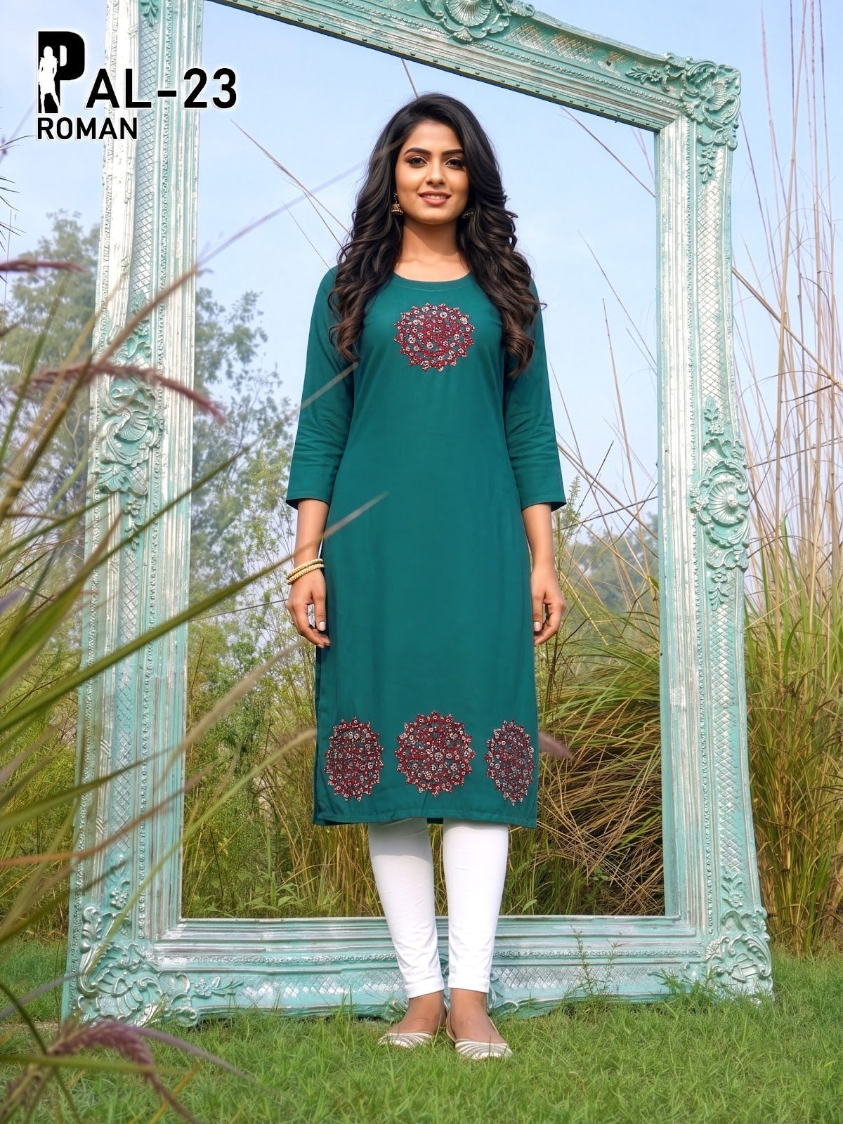 Pet Pal Prmnt Roman Silk Knee Length Kurtis Supplier Gujarat