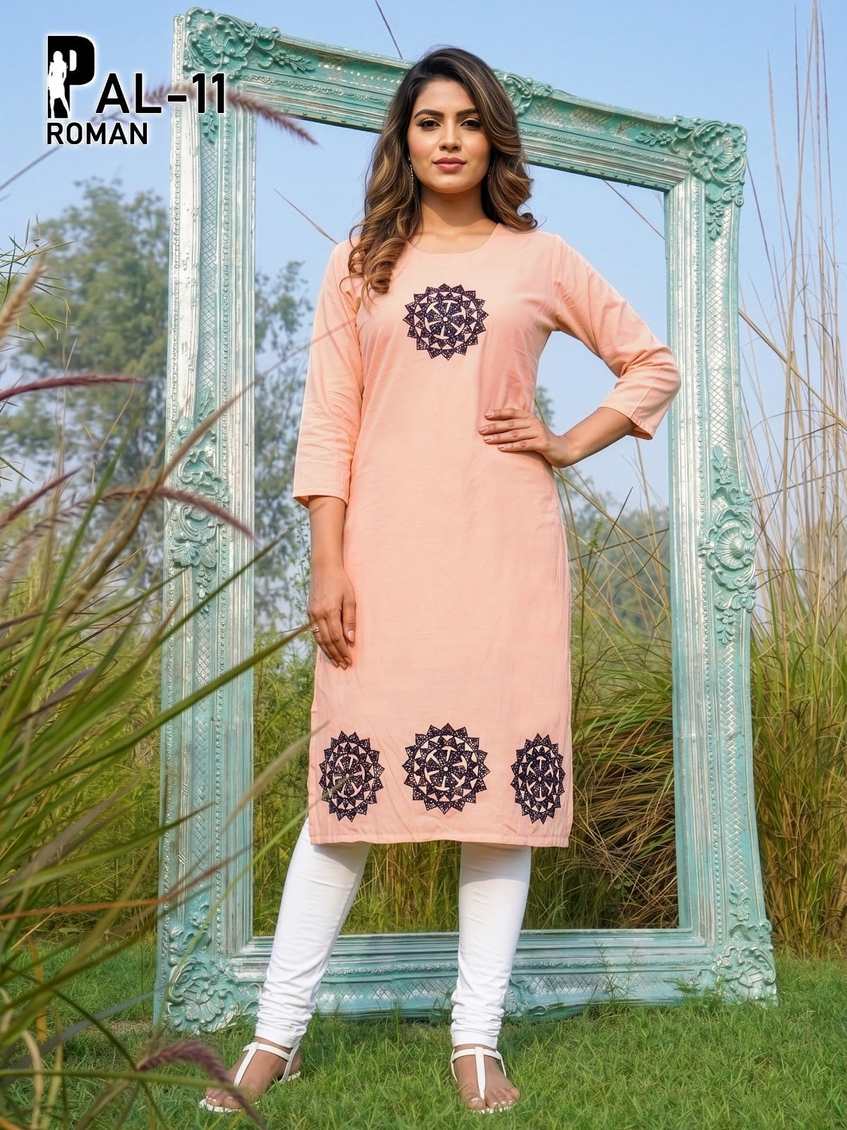 Pet Pal Prmnt Roman Silk Knee Length Kurtis Supplier Gujarat
