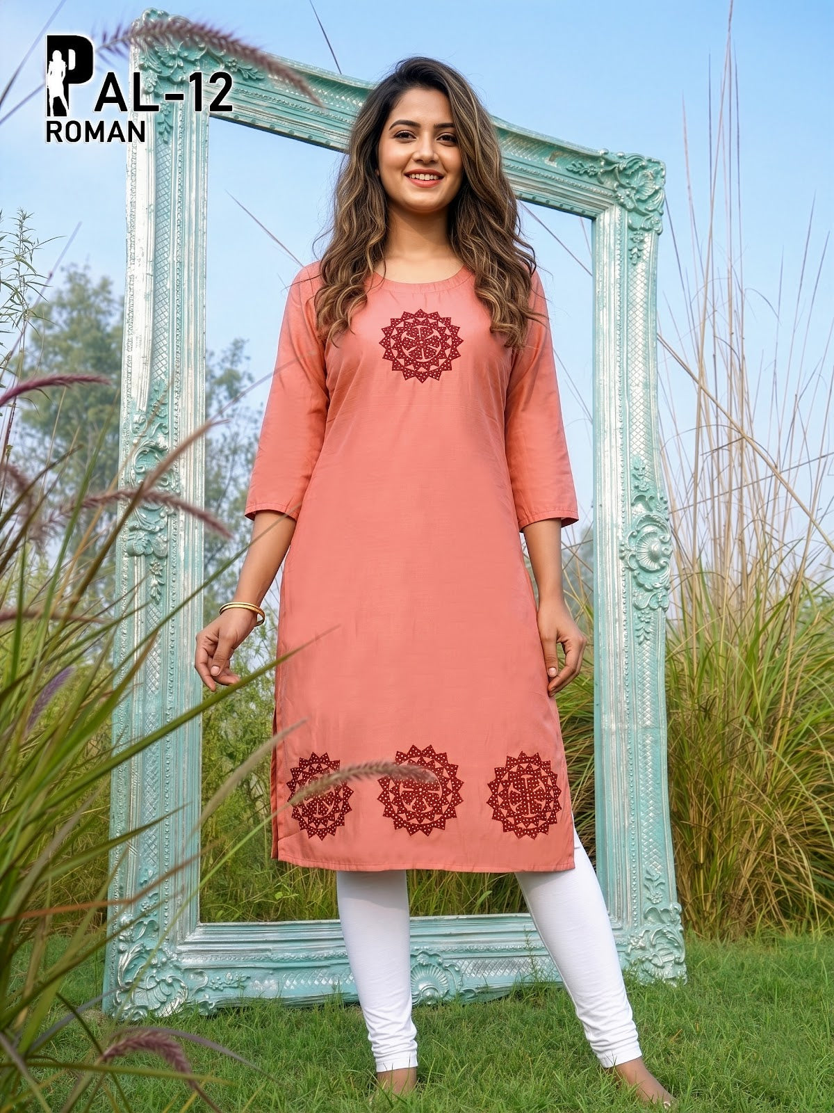 Pet Pal Prmnt Roman Silk Knee Length Kurtis Supplier Gujarat