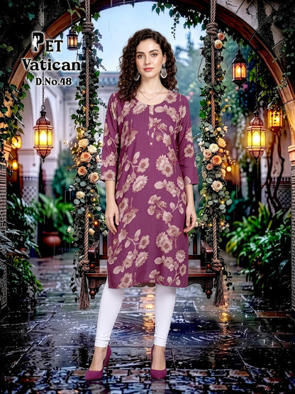 Pet Vatican 42-50 Prmnt Knee Length Kurtis Manufacturer Ahmedabad